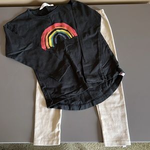 Munster “rainbow” long sleeve and gold leggings